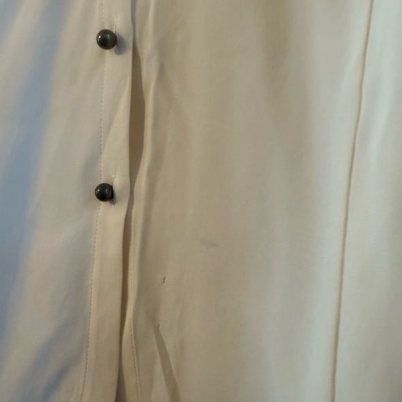Lafayette 148 Silk New York Ivory Button-Down Shirt - Picture 7 of 7
